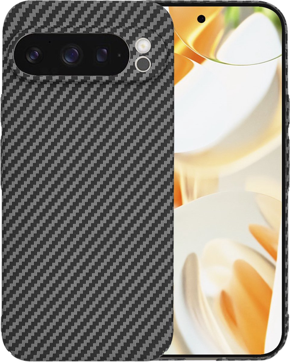 Techsuit Carbonite FiberShell Carbon Back Cover hoesje voor Google Pixel 9 Pro - Zwart