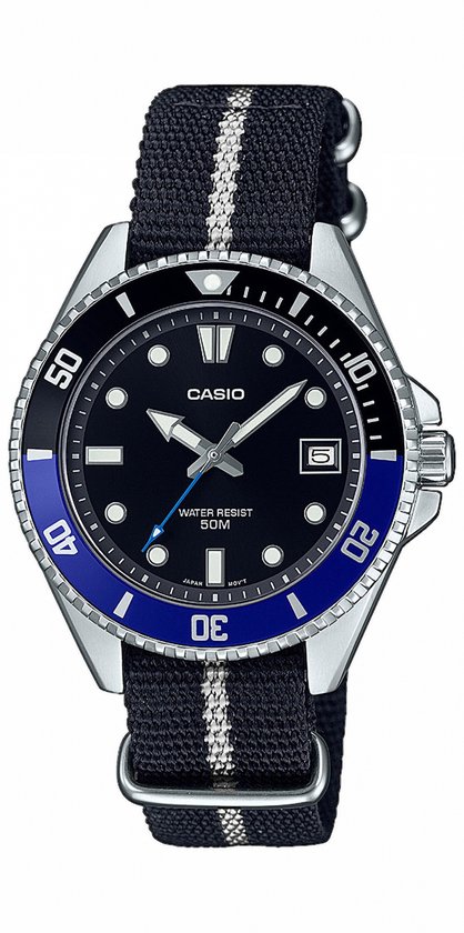 MONTRE HOMME CASIO MDV-10C-1A2VEF de Tissu Noir Vintage EUR 119,99 - FR