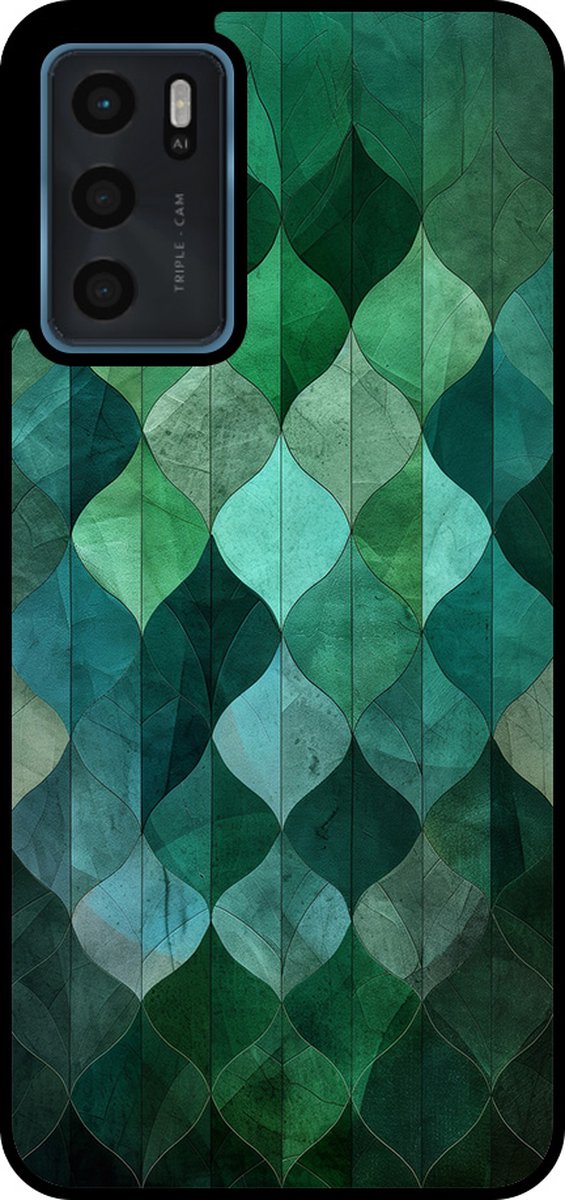 Smartphonica Telefoonhoesje Geschikt voor Oppo A16 / A16s / A54s met groene bladeren opdruk - TPU backcover case green leaf design - Groen geschikt voor Oppo A16;Oppo A16s;Oppo A54s