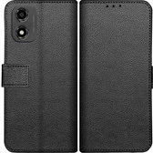 Cazy Hoesje geschikt voor Motorola Moto G04 / G04s / G24 Hoesje met Pasjeshouder - Bookcase Classic - Zwart