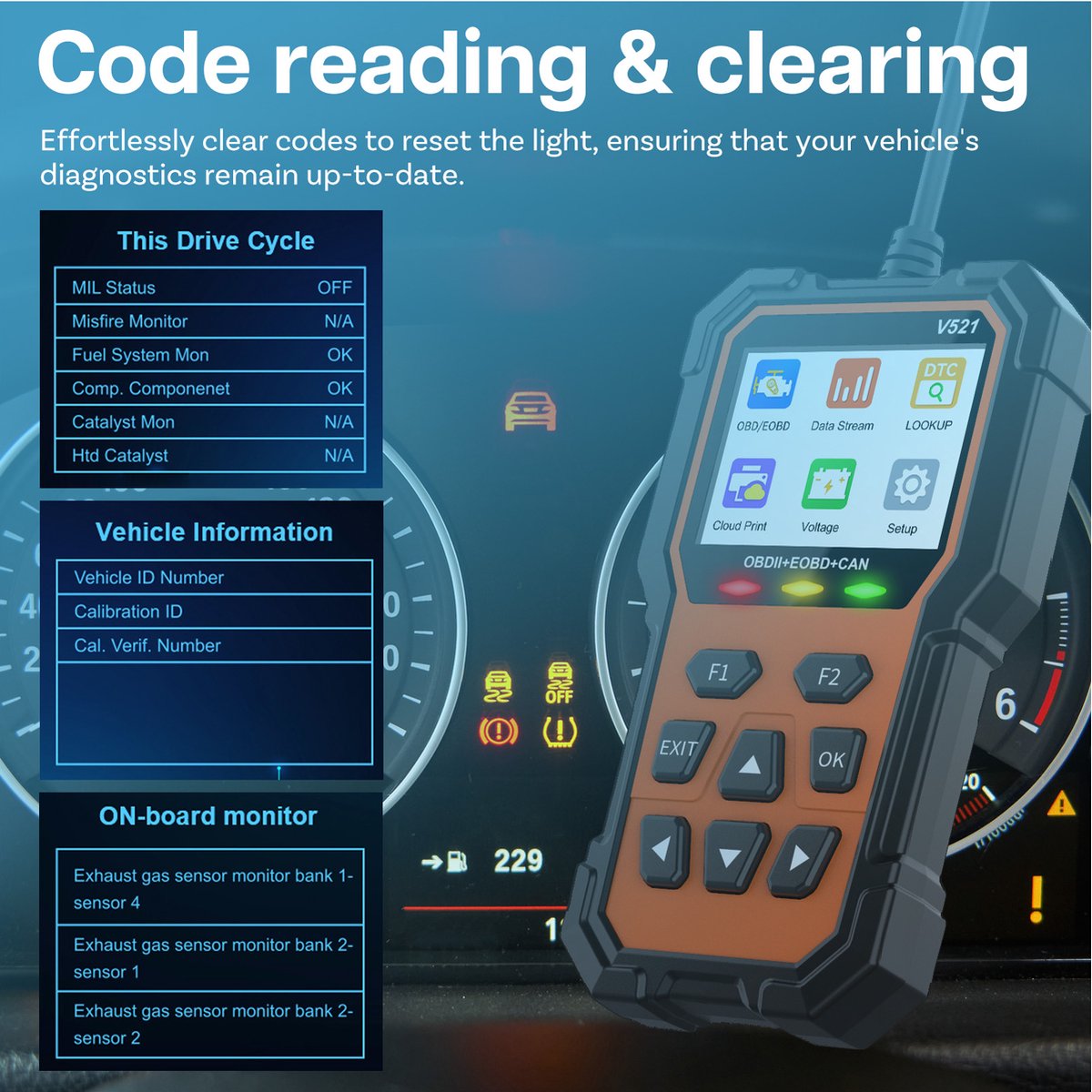 OBD2 Diagnoseapparaat Upgraded Auto Scanner thumbnail 2