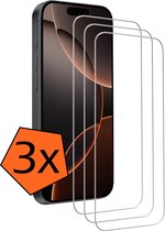 Screenprotector - 3 Stuks - Geschikt voor Apple iPhone 16 Pro - Volledige Dekking - Gehard Glas - Beschermglas - Tempered Glass - Screen Protector
