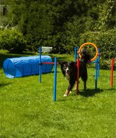 ProCyoN Agility set K2 Tunnel, slalom 4 palen, Horde en springring Agilityset K2