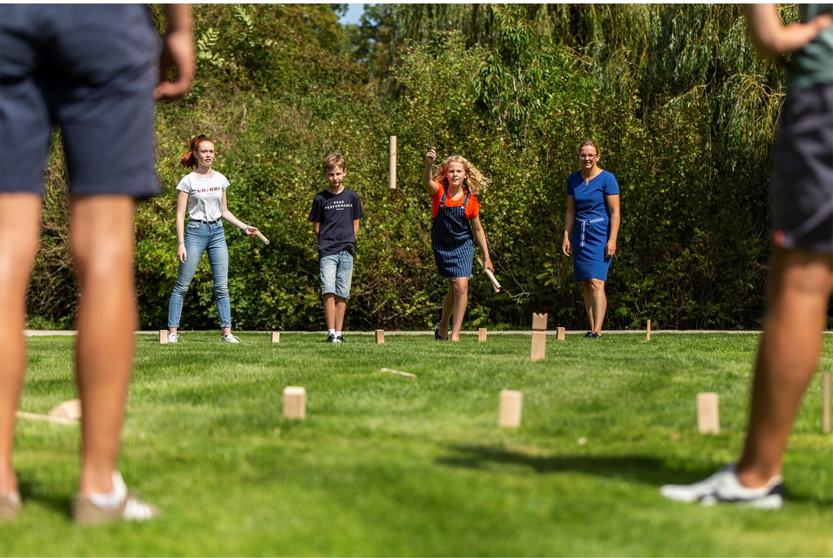 Outdoor Play Kubb spel XL -  Speelgoed - Extra grote uitvoering - Geleverd met draagzak - Inclusief spelregels — afbeelding 14