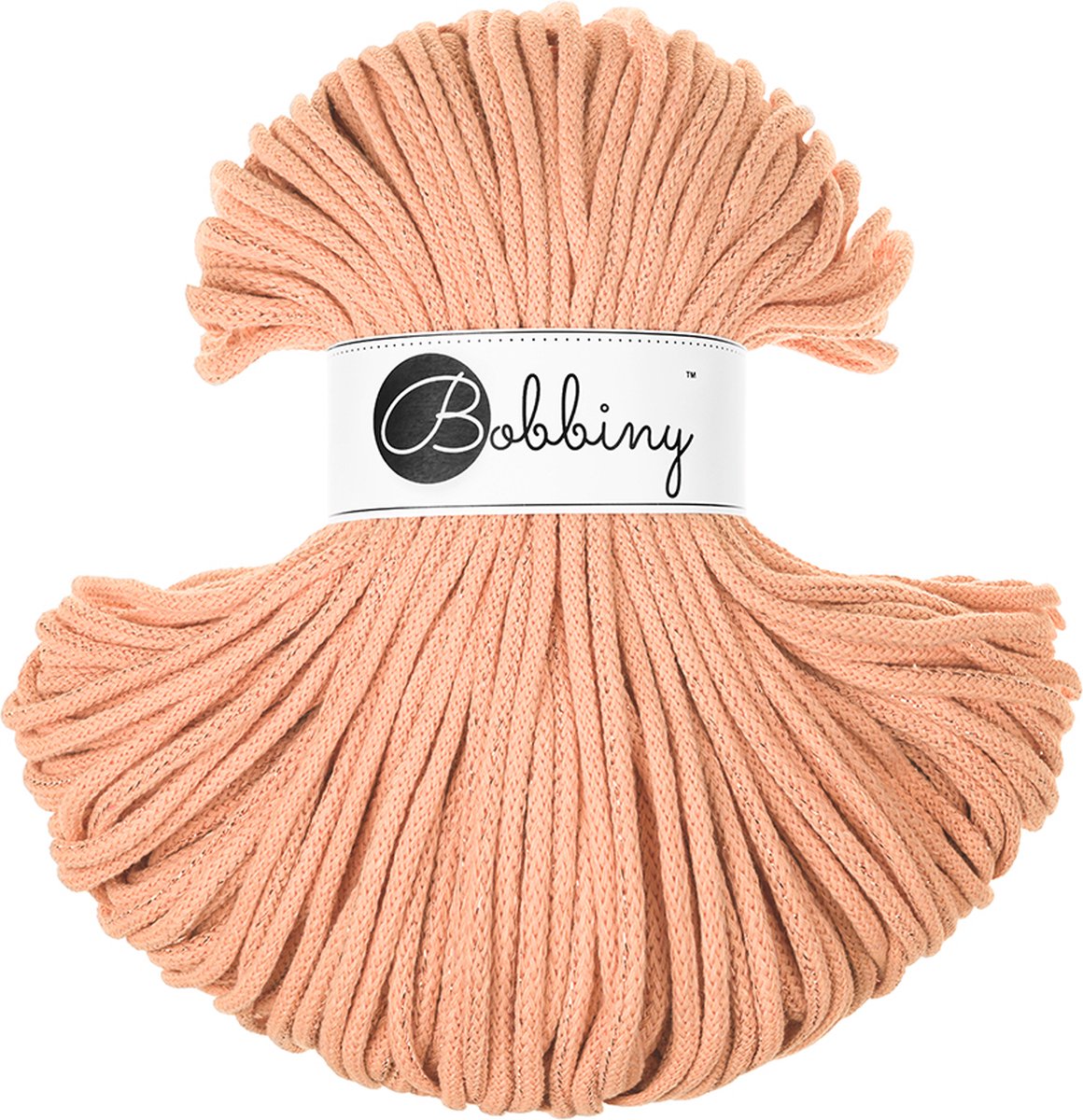 Bobbiny Premium braided cord 5 mm - Unicolor peach fuzz