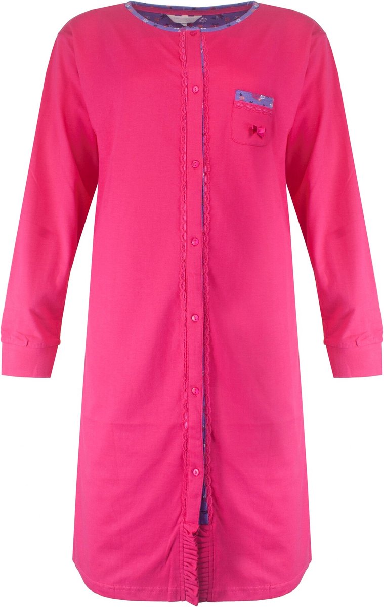 Tenderness Dames Nachthemd - Doorknoop - Donker Roze
