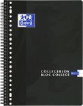 Zwart Oxford collegeblok met 'COLLEGEBLOK BLOC COLLEGE' en Oxford logo.