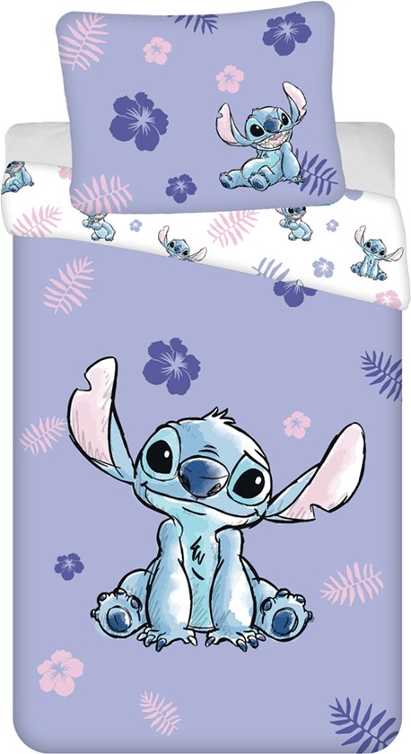 Foto: Disney lilo stitch dekbedovertrek flower eenpersoons 140 x 200 70 x 90 cm katoen