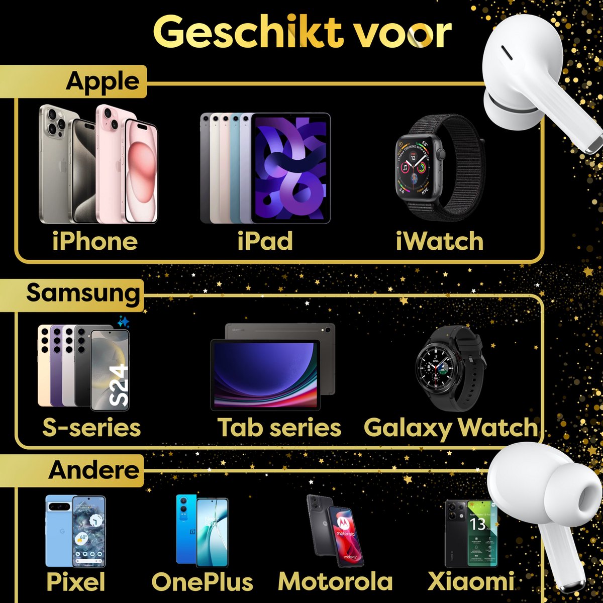 In-Ear Draadloze Oordopjes met Touch Display - Geschikt voor iPhone Oortjes - Nieuwe Bluetooth 5.4 - Noise Cancelling - Oortjes Draadloos - Originele Wireless EarBuds - Phreeze TWS9 Pro – foto 4
