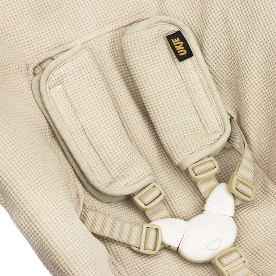 Newborn Hoes Tripp Trapp geschikt voor Stokke Tripp Trapp Newborn Set - Oud model met diep bakje - Premium Kwaliteit - Perfecte Pasvorm - Waterdichte voering - Met Gordelbeschermers - Zacht Katoen - Beige Wafel van Merkloos — afbeelding 2