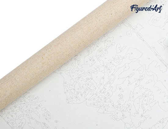 Figured' Art Peinture par numéros sur toile Adultes Douce fille au bord de la mer - Kit de peinture acrylique artisanal DIY complet - 40x50 cm avec cadre en bois DIY