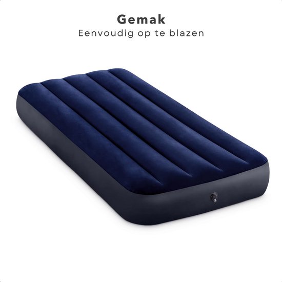 NAIZY Opblaasbaar matras 190 x 97 x 42 cm voor 1 persoon luchtbed met rugleuning, campingbed met luchtpomp, logeerbed, reisbed, max. 250 kg