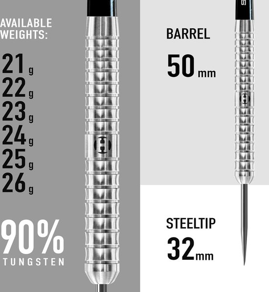 90% Tungsten Steel Tip Darts Set - Ingebouwde Curve Grip - Aqua Supergrip Fusion Shafts - Prime Flights & Travel Case - Verschillende Gewichten Beschikbaar (21-26 g) van Merkloos — afbeelding 2