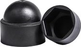 Bouchons à vis M12 - Hexagone - Plastique - Zwart - 4 pièces