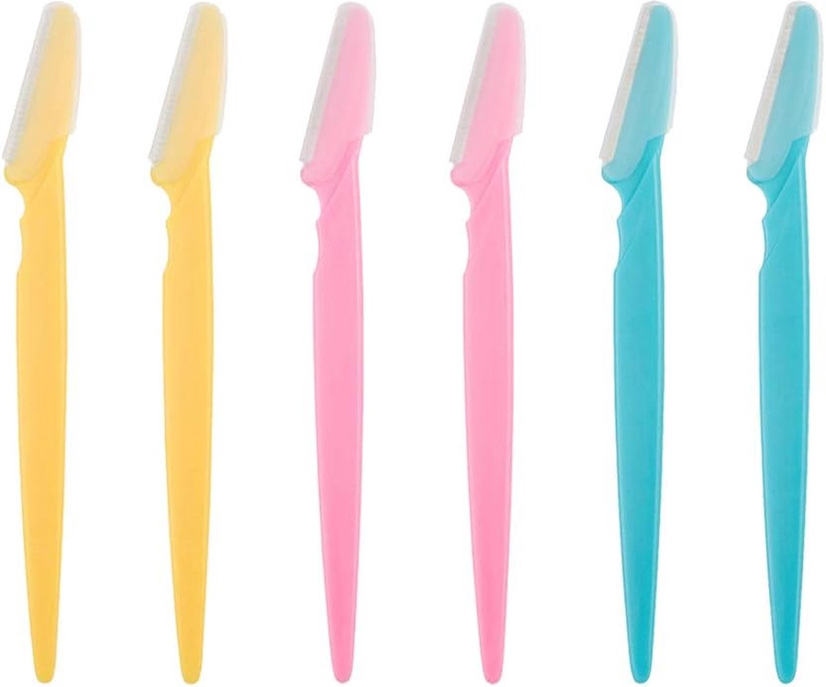Wenkbrauwscheerapparaten en Gezichtshaar Trimmers - Exfoliërende Dermaplaning Tool voor Vrouwen en Mannen - 6 Stuks
