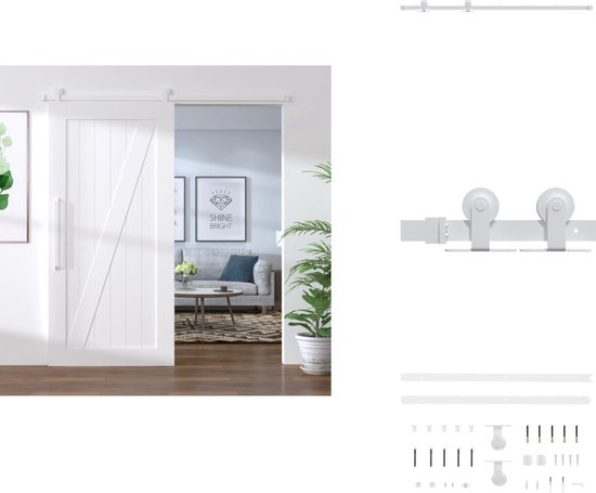 Schuifdeurbeslag 183cm Staal Wit | Retourdeal 40% Korting - Hang- en Sluitwerk Schuifdeurbeslag 183cm Staal Wit | Retourdeal 40% Korting - Hang- en Sluitwerk