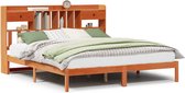 vidaXL - Lit - avec - bibliothèque - sans - matelas - bois de pin - marron lavé - 180x200 - cm