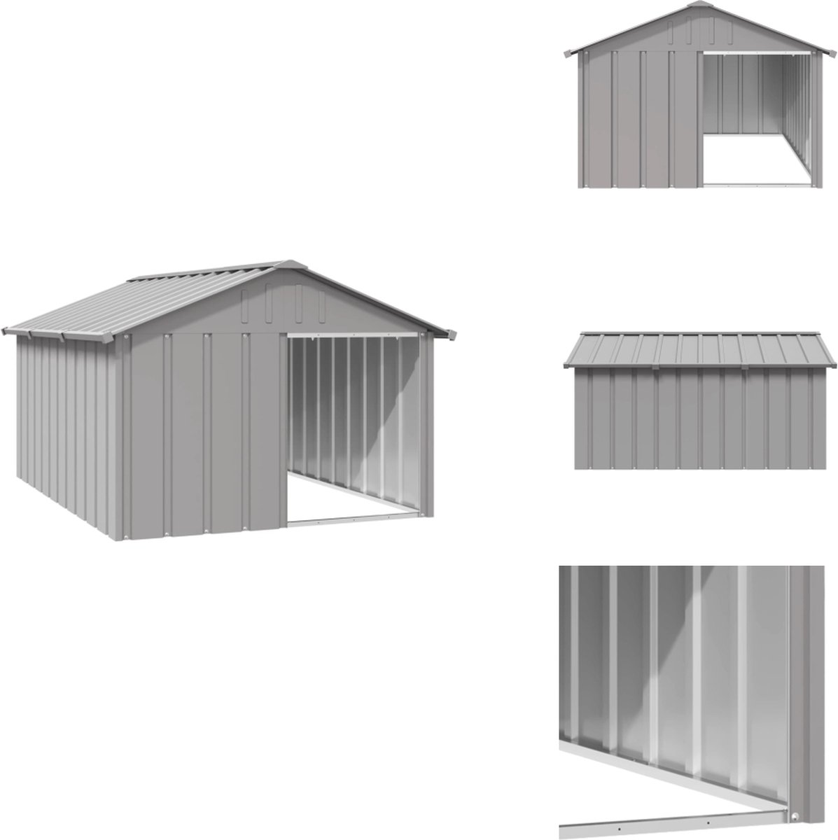 Bol.com vidaXL Hondenhok - Hondenhokken - Hondenkooi - Hondenhok Voor Buiten - Hondenhok 116-5x153x81-5 cm gegalvaniseerd staal ... aanbieding