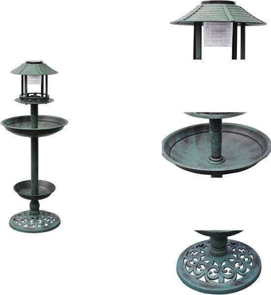 Foto: Vidaxl vogelbadje vogelbadjes solarvogelbadje solarvogelbadjes vogelbad voederhuisje met solarverlichting