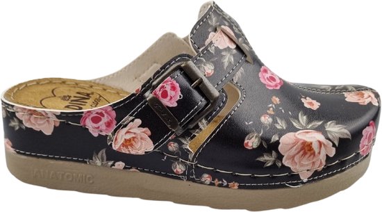 Medische klompen - werkklompen - PU clogs - Black Rose - maat 41