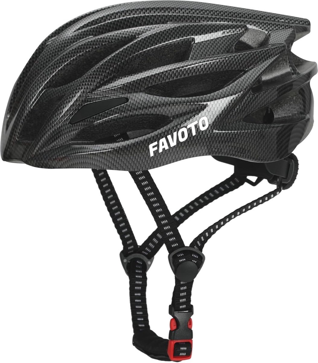 Verstelbare Fietshelm voor Volwassenen - Lichtgewicht, CE & TÜV Gecertificeerd, Geschikt voor MTB en Straat, M 54-58 cm, Koolstofvezel