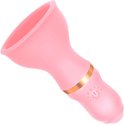 Lichtroze vibrator met gouden ring.