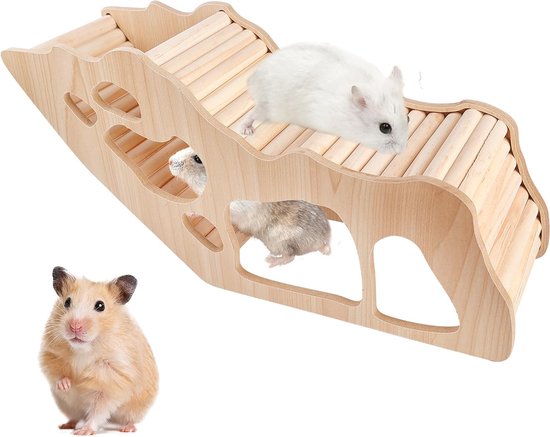 WPPQWP Hamsterhuis van hout - Hamstertunnel & schuilplaats voor