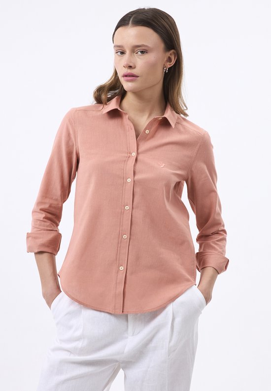 Chemise Felix Hardy en Blend de lin et de Katoen - Chemise femme saumon - S