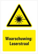 Autocollant avec texte d'avertissement faisceau laser, W004 297 x 420 mm