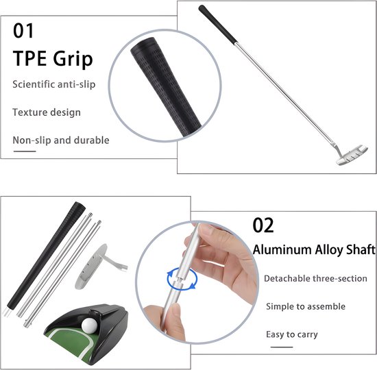 Stripe oefen putter set met balretour en cup van Stripe. — afbeelding 3