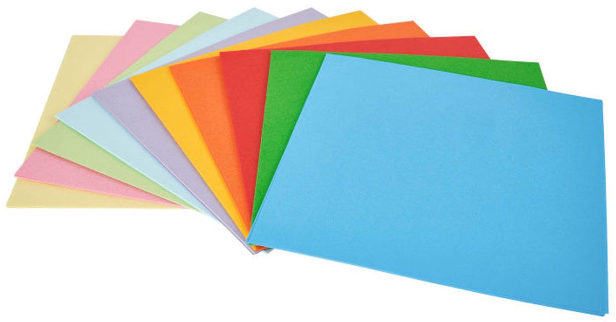 Vouwblaadjes | 15 x 15 CM | 120 stuks | 70 Gram | 10 verschillende kleuren | papier | knutselen voor kinderen | Origami — afbeelding 2