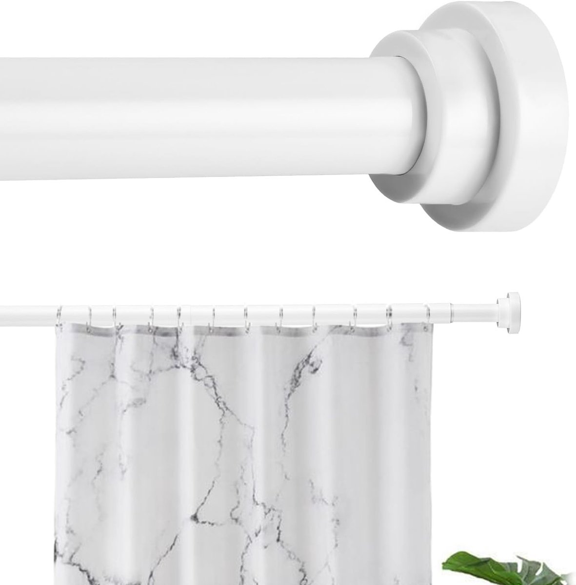 Uittrekbare Gordijnroede - Telescoopgordijnstang - Wit - 76 - 226 cm