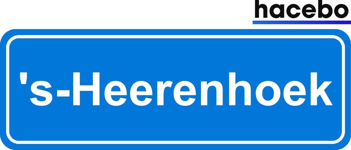 Hacebo - Plaatsnaam Sticker - 29x10 CM - 's-Heerenhoek sticker - Verkeersborden sticker - grappige cadeaus - 's-Heerenhoek