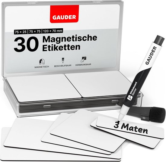 Étiquettes Magnétiques Inscriptibles GAUDER 120x70mm - Cartes Effaçables Pour Kanban Et Tableaux Blancs