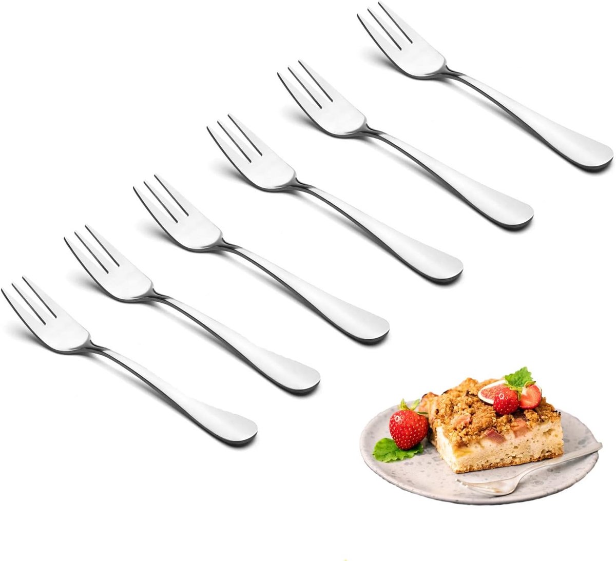 Roestvrijstalen dessertvorken - 6 stuks - vaatwasmachinebestendig