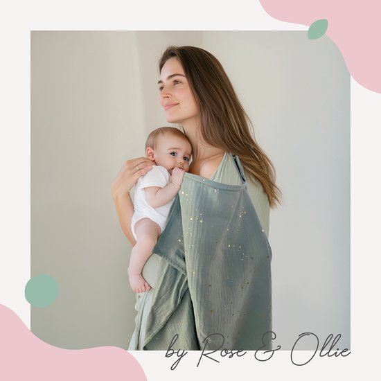 Couverture d'allaitement Rose & Ollie - Sea Green Sparkle - OEKO-Tex - couverture d'allaitement