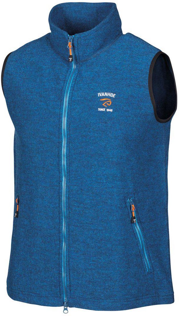 Ivanhoe mouwloos vest Elton Full Zip Electric voor heren van wol Blauw
