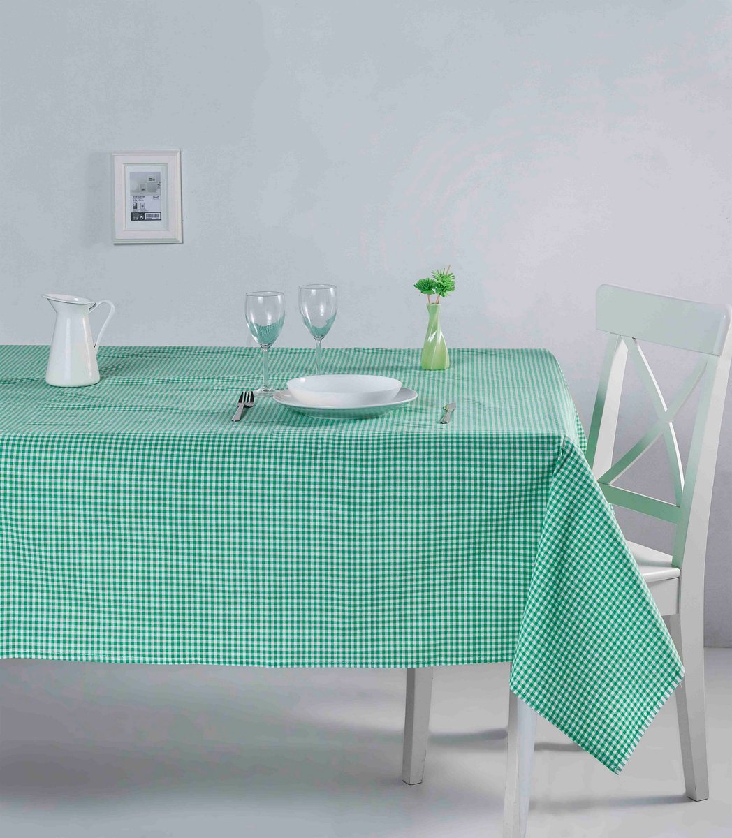 Asir - Tafelkleed - Geruit - 170 x 170 cm - Groen