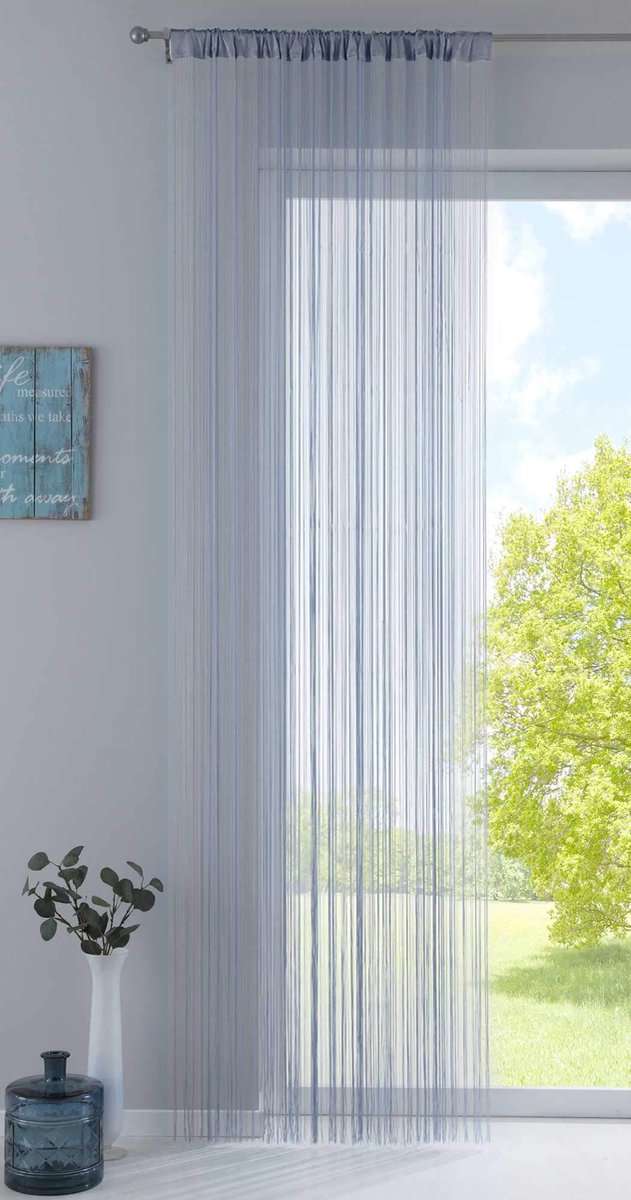 Unyqoos ® Draadgordijn Grijs 250x140 cm met Trekkoord en Ingewerkte Plooiband voor Diverse Ophangsystemen