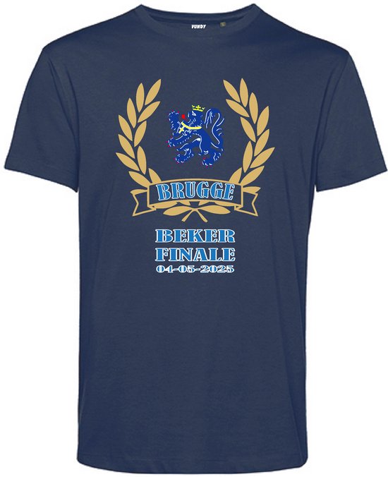 T-shirt Krans Bekerfinale 2025 | Brugge | Shirt Bekerfinale | Geen officieel Club Brugge artikel | Navy | maat XL