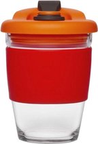 Herbruikbare Koffiebeker - 340ml - Vulcano Red - Glas - Pioneer