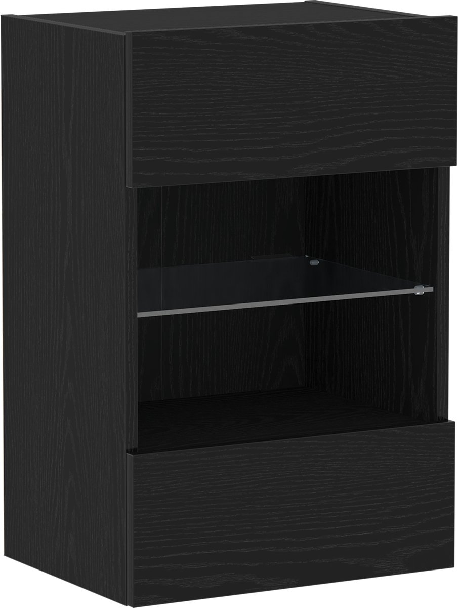 vidaXL - Tv-meubelset - Zwart - 40 - x - 30 - x - 60,5 - cm - Bewerkt - hout