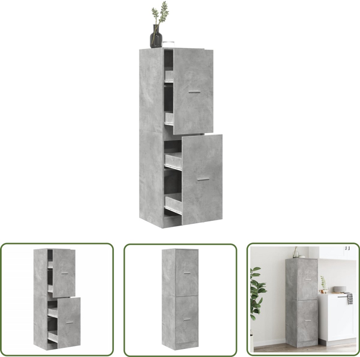 vidaXL Apothekerskast 30x41x144,5 cm bewerkt hout artisanaal eiken, apothekerskast keuken, kast, opslagkast, apotheekkast, opbergkast, ladekast