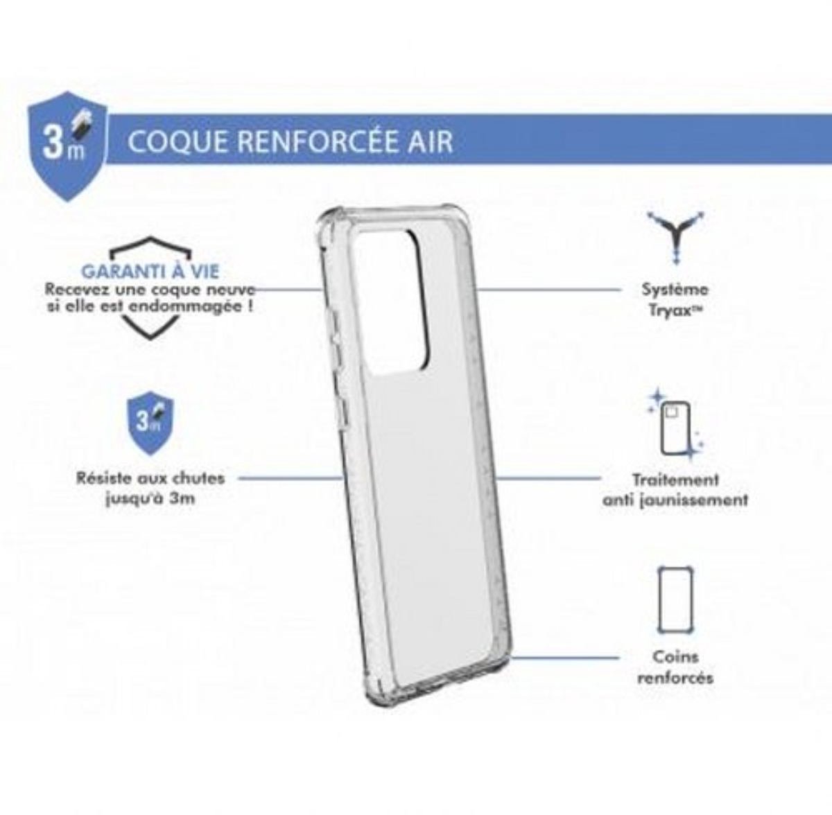 Force Case, Versterkte hoes Geschikt voor Samsung Galaxy S20 Ultra AIR, Transparant