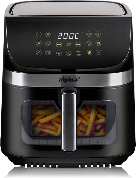 Alpina Airfryer XXL Heteluchtfriteuse 9L Zwart 1800W - alpina - €79,99