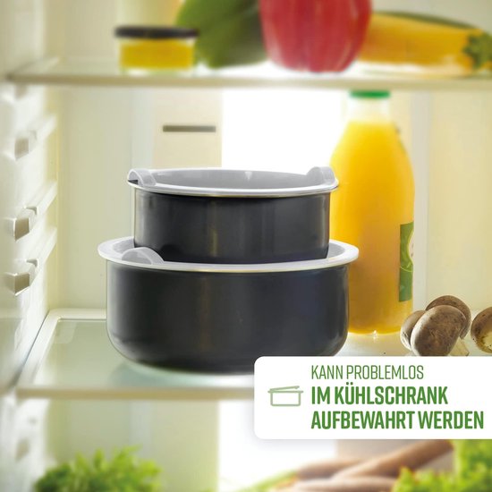 Qulinart by Brandt - 4-delige inductiekookset - 3-delige pannenset van roestvrij staal 20, 24 en 26 cm met afneembaar handvat - roestvrij staal - set voor alle vuur - PFOA-vrij - zilverkleurig