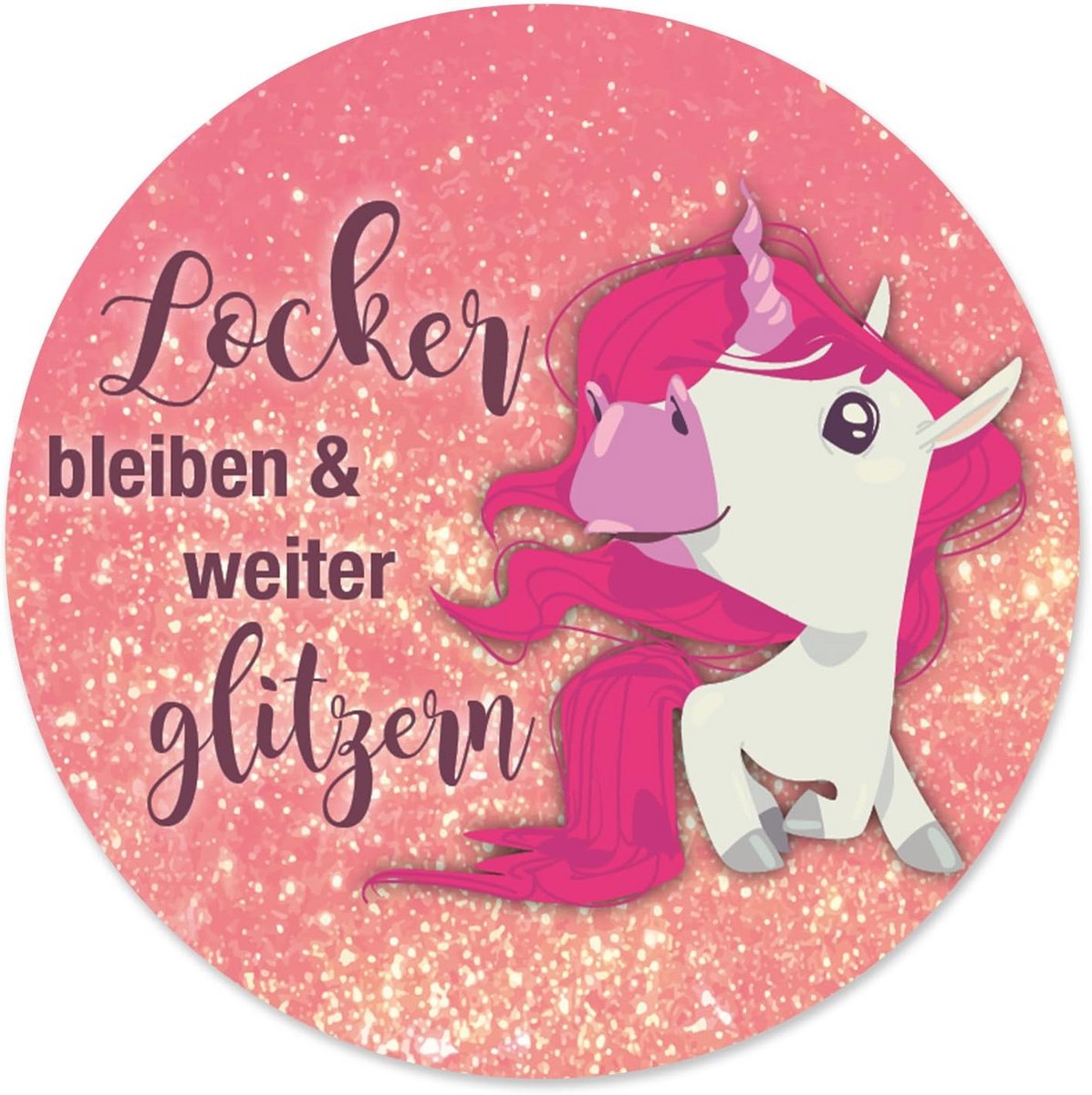 Glitter Eenhoorn Muismat Ø 22 cm - Antislip en Grappig voor Tieners en Vrouwen