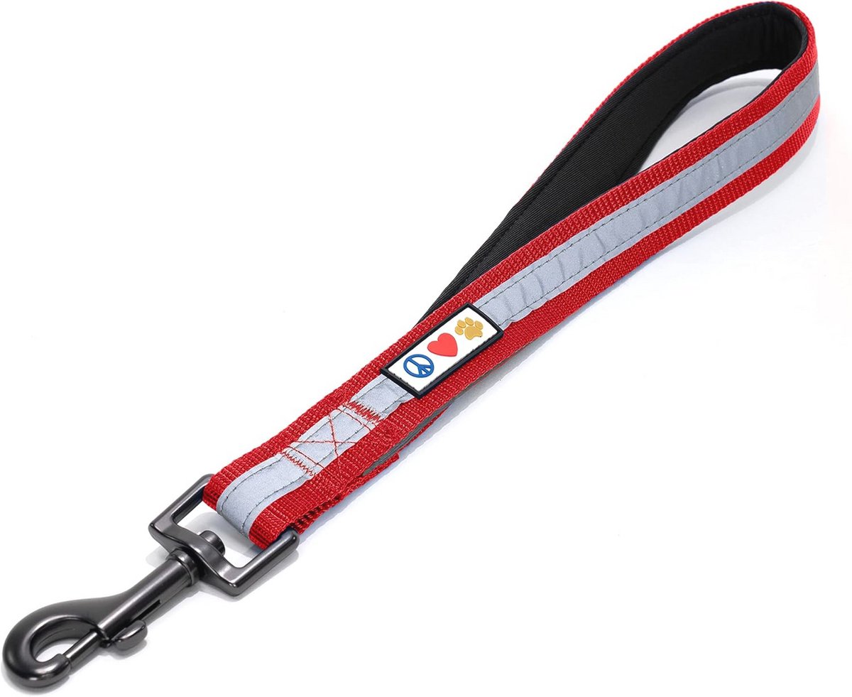 Gevoerde korte hondenriem - Reflecterende en stevige riem voor hondentraining - 30 cm