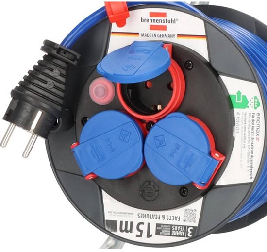 Brennenstuhl Garant® Compact kabelhaspel 3-voudig IP44 15 meter kopen