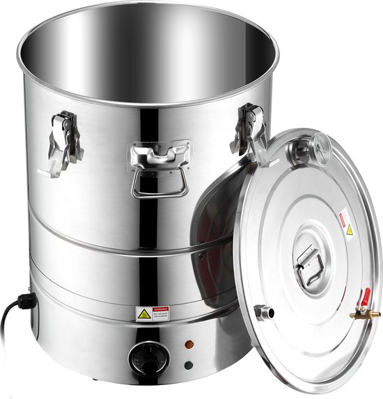 Alcohol Distiller 11,4L Water Alcohol Distiller Gemaakt van roestvrij staal met koperen spoel voor snelle koeling, dubbele condensor distillatiekit met secundaire distillatie, voor wijn whisky | NL